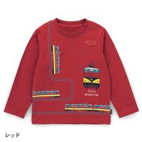 千趣会 SENSHUKAI童装男童女童T恤长袖春秋季打底衫卡通洋气潮酷棉质儿童上衣 红色 110 cm