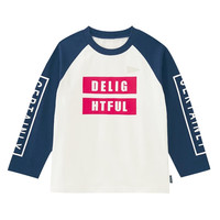 千趣会 SENSHUKAI童装男童女童T恤长袖春秋季打底衫卡通洋气潮酷棉质儿童上衣 本白色(字母) 110 cm