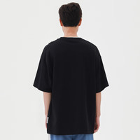 美特斯邦威短袖重磅t恤男宽松百搭夏季街头印花男上衣 影黑 L 175 96A