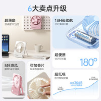 名创优品(MINISO)马卡龙色系折叠式支架风扇桌面小风扇 粉色