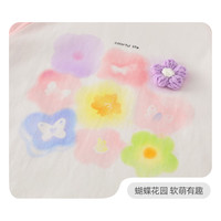 JELLYBABY【立体毛织花】25夏季儿童套装女童短袖T恤+防蚊裤两件套 紫色 110 CM