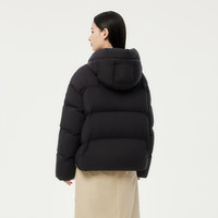 坦博尔秋冬羽绒服女时尚百搭短款连帽外套TBF530360D 黑色 165/88A