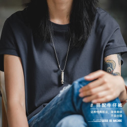 马登 女装 冰丝上衣落肩基础盐系短袖夏凉感打底衫薄款休闲圆领T恤 藏青色 S 藏青色 预定