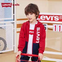 Levi's李维斯童装儿童卫衣春季男女童连帽卫衣新年衣服潮 辣椒红 140 /68 【身高128-140cm】