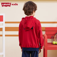 Levi's李维斯童装儿童卫衣春季男女童连帽卫衣新年衣服潮 辣椒红 100 /52 【身高92-98cm】