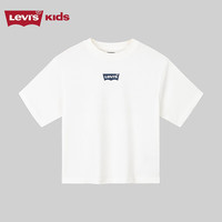 Levi's【凉感透气】李维斯儿童男童短袖T恤2025夏季运动上衣女 糖果白 130 /64 【身高116-122cm】
