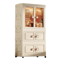 懒人空间免安装儿童衣柜宝宝衣橱婴儿小衣柜无味无醛卧室衣物收纳柜储物柜 【优惠】64CM轻奢衣柜1柜+2箱 环保无味/玫瑰金把手