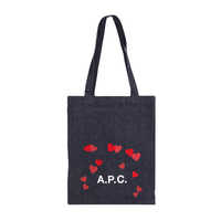 A.P.C. 24秋冬中性牛仔红色爱心LOGO款购物袋银泰百货 300217