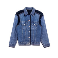 pushBUTTON 24秋冬女士撞色休闲短款牛仔外套银泰百货精品 301574