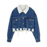 SJYP 秋冬新款女士棉质翻领短款牛仔外套银泰百货精品 301574