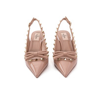 RED VALENTINO VALENTINO 24秋冬女士蝴蝶结装饰铆钉中跟鞋银泰百货精品 301574