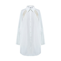 MSGM 新款女士白色方领衬衫长袖连衣裙银泰百货精品 301574