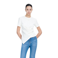 YES BY YESIR 女士纯色定制蝴蝶骨短袖T恤银泰百货精品  301357