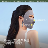 蕉下(beneunder)防晒面罩女遮全脸夏脸罩焦下官方医美术后面纱防晒帽口罩一体 蓝烟灰【冰丝款】
