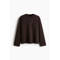 H&M HM男装女装T恤2025夏季新款宽松版型长袖舒适重磅汗布上衣1291564