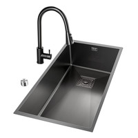 奥克斯 AUX厨房水槽304不锈钢大单槽家用洗菜盆台下盆洗碗槽小水池加厚台盆