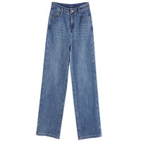 娅丽达直筒牛仔裤女2025春季小个子女裤窄版阔腿裤垂感薯条裤 33