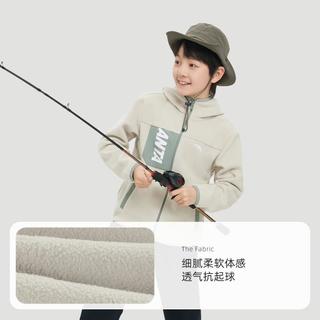 摇粒绒外套抗静电男童女童外套亲子装春装连帽外套亲肤安踏童装