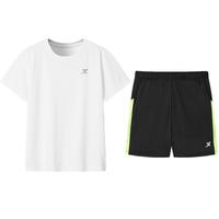 XTEP特步童装男童短袖套装2025夏季儿童速干运动2件套短裤T恤夏装
