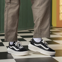 VANS Old Skool Overt CC增高厚底个性舒适男女板鞋 黑色 36