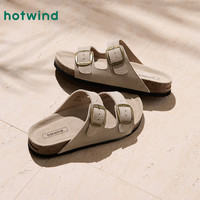 热风 hotwind勃肯拖鞋女款2025年夏季女士时尚百搭外穿软木拖鞋沙滩凉拖女 02棕色（H62W25672） 36