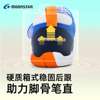 MOONSTAR月星春夏3E宽学步鞋0-2岁宝宝鞋镂空透气凉鞋机能鞋 蓝色 内长14.5cm