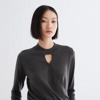 Gap女装春季LOGO高级时髦镂空交叉针织衫时尚洋气休闲毛衣857714