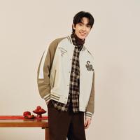 森马 Semir【棒球服】春季美式复古学院风撞色拼接外套时尚刺绣小宽松夹克男