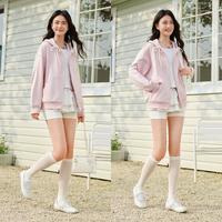 森马 Semir【迪士尼联名】2025春季连帽宽松夹克显瘦百搭绣花针织外套女