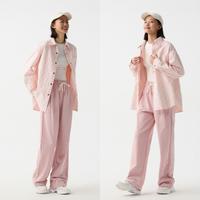 森马 Semir【女式衬衫】上衣春中长款女式外套宽松菱形提花上衣潮长袖衬衫女