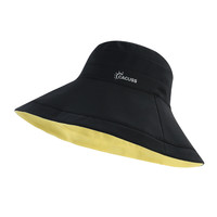 CACUSS帽子女夏防晒帽双面冰丝大帽檐太阳帽遮阳帽防紫外线渔夫帽