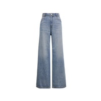 Vero Moda牛仔裤女2025夏淡人高腰直筒小个子显瘦浅色阔腿裤 XL