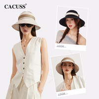 CACUSS防晒帽子女夏季遮阳帽防紫外线大帽檐户外空顶帽太阳帽