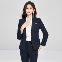【平驳领修身职业套装女】春秋季高级感正装气质休闲西服两件套