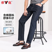 YALU/雅鹿 商务休闲弹力 男士牛仔裤 黑色 36
