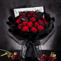 joyflower19朵红玫瑰永生花花束