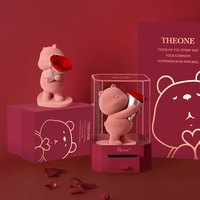 唯忆永生花原创告白小熊单膝下跪求婚红玫瑰