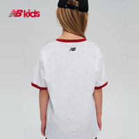  BALANCE4-14岁男女儿童夏季款创意圆领短袖T恤 浅灰色 150 身型150cm