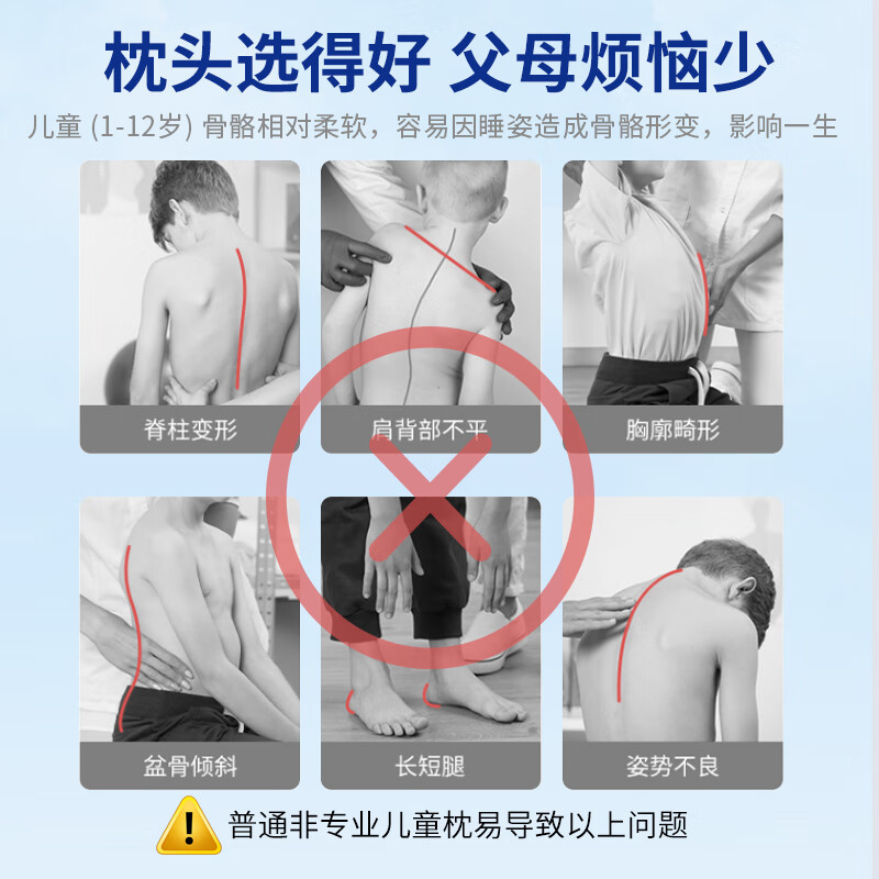 好医生儿童枕头6-12岁儿童枕芯青少年护颈椎枕深睡眠安睡枕头记忆棉枕头 H6【适龄6-12】枕高6-7cm/ 优雅粉