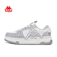 KAPPA卡帕背靠背男鞋厚底复古板鞋男2025春季增高休闲百搭运动鞋子 冬日白/冷灰色 单层 37 (230mm)