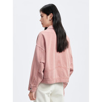 太平鸟女装短外套牛仔女秋装宽松时尚ins牛仔上衣 粉色1 S