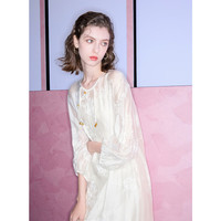 三彩2025春季莱赛尔连衣裙A字裙吊带裙两件套长裙女 S 155/80A