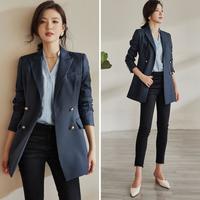 罗衣魔衣春装知性OL西装外套女气质纯色职业修身西服