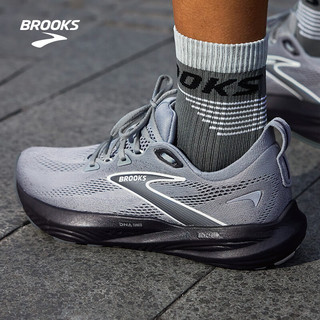 布鲁克斯（BROOKS）男子透气缓震跑鞋Glycerin 22甘油22 浅铁灰/乌木色/浅灰白 44.5 