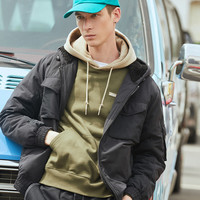 dickiesDickies棉服 多口袋撞色拼接连帽夹克 男式休闲百搭厚外套 9486 黑色 M