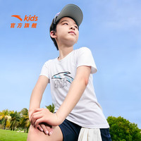 安踏儿童短袖男女童装2025夏简约梭织速干舒适短T大码跑步T易去污棉T