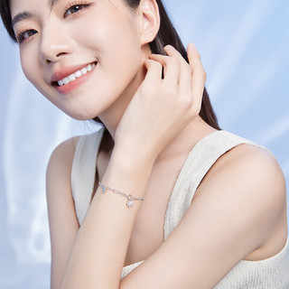 周六福 ZHOU LIU FU（ZLF）S925银饰手链女枫叶ins冷淡风轻奢气质高级手饰 手链链长16+3cm