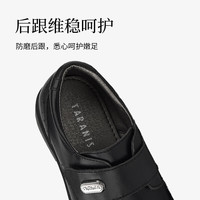 泰兰尼斯男童英伦风黑皮鞋中大童演出鞋 亚光黑 30 内长20cm