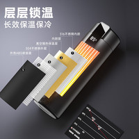 格米 GERM保温杯智能数显男士商务水杯可充电触屏显温杯子400ML银辉色 银辉色【温显充电款】 400ml