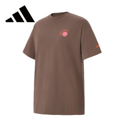 adidas 女装夏季透气舒适潮流时尚休闲运动短袖KC4562 XL  岩层深土地棕